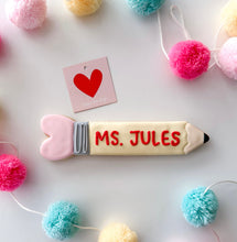 Load image into Gallery viewer, Teachers Pencil PERSONALIZED Cookie
